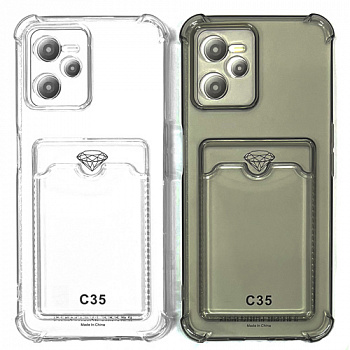 Силиконовый чехол для Realme C35 прозрачный с визитницей (от 5шт цена 10р)