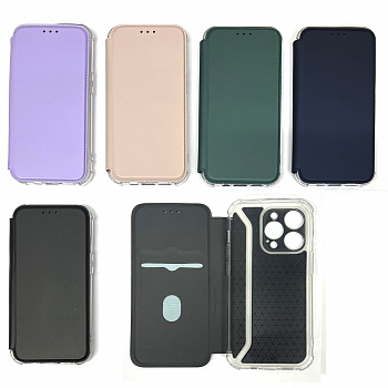 Сумка футляр - книга для iPhone 14 Pro в ассортименте тех.пакет (усиленные) (от 3х шт цена 40р)