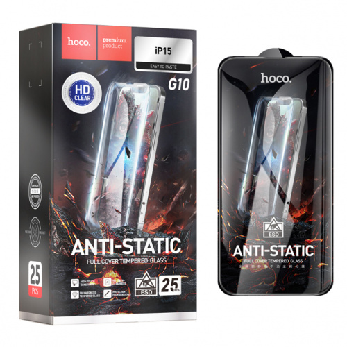 Защитное стекло для iPhone 15 (G10) Hoco Anti Static (от 25шт цена 42р) (25)