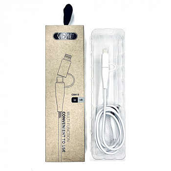 Кабель VIDVIE CB415 2 в 1 USB to Micro/ Lightning