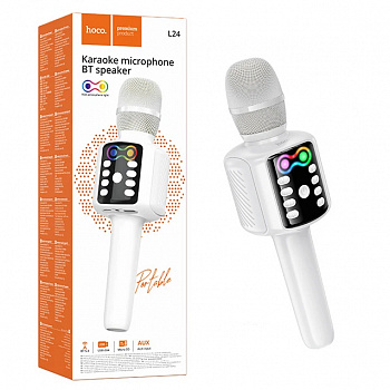 Микрофон Hoco L24 Shine karaoke microphone (White) (30) 