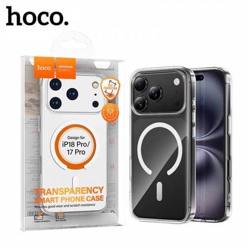 Силиконовый чехол для iPhone 17 Pro/ 18 Pro Hoco Clear magnetic (Transparent) (20)