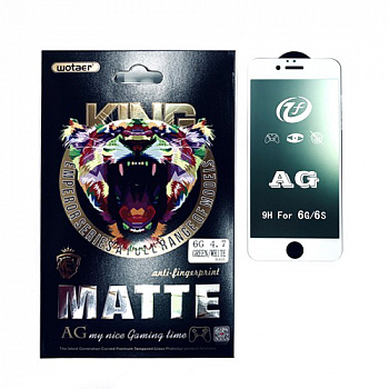 Защитное стекло для iPhone 6/ 6S (4.7) Green/White Wotaer King