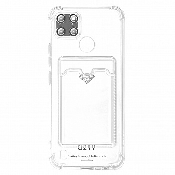 Силиконовый чехол для Realme C21Y/ C25Y прозрачный с визитницей (от 5шт цена 10р)