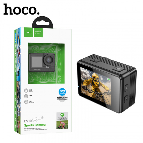 Экшен камера HOCO DV103 Dual color screen sports (Black) (20)