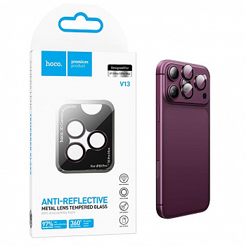 Защитное стекло на камеру для iPhone 18 Pro/ 18 Pro Max Hoco (V13) Cherry Red (29)