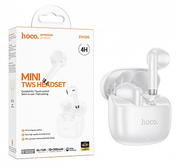 Наушники Hoco EW205 Peaceful true wireless BT headset (White) (11)
