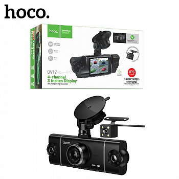 Автомобильный видеорегистратор HOCO DV17 360°driving recorder 3-inch display(4-lens) (Black) (20)