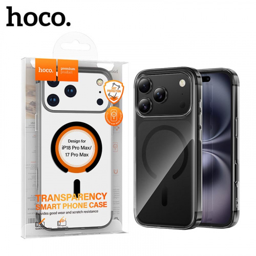 Силиконовый чехол для iPhone 17 Pro Max/ 18 Pro Max Hoco Clear magnetic (Transparent) (20)