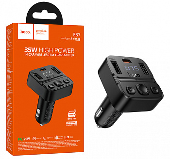 FM Модулятор Hoco E87 Delta 35W(1A1C) car BT FM transmitter (Black)