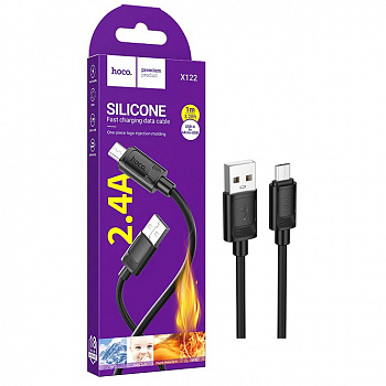 Кабель Hoco X122 (USB to Micro) Benefit silicone charging (Black) (30)