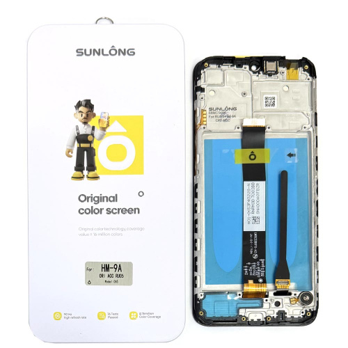 Дисплей для Xiaomi RedMi 9A/ 9C/ 10A (Sunlong) (Black) + Frame с компонентами Original