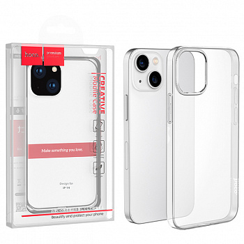 Силиконовый чехол для iPhone 14 Hoco Light series TPU cace (Transparent) (20)