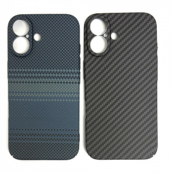 Задняя накладка для iPhone 16 Knit карбон