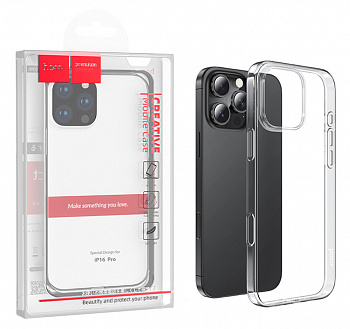 Силиконовый чехол для iPhone 16 Pro Hoco Light series TPU cace (Transparent) (20)