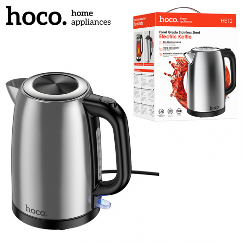 Чайник электрический Hoco HE12 1.7L stainless steel electric kettle (Stainless Steel)