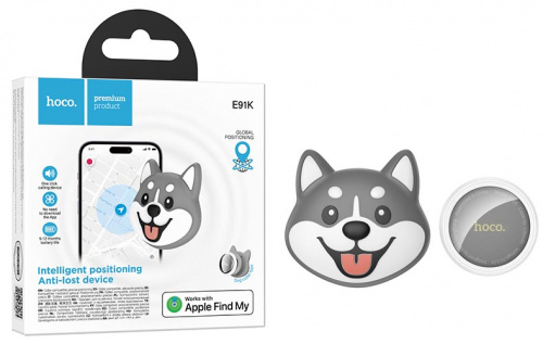 Портативный GPS трекер Hoco E91K Tiger smart anti-lost device(dog collar type) (Gray) (30)