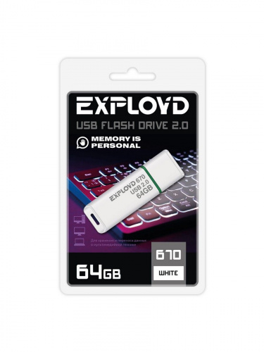 Флеш - накопитель USB 128Gb Exployd 670 белый