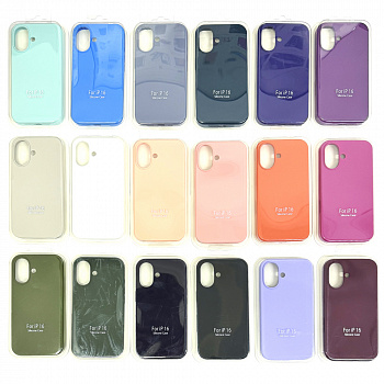 Силиконовый чехол для iPhone 16 Plus копия-оригинала 360 в ассортименте