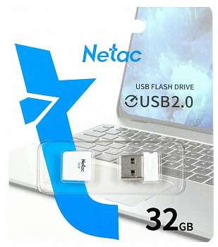 Флеш - накопитель USB 32Gb Netac U116 mini белый