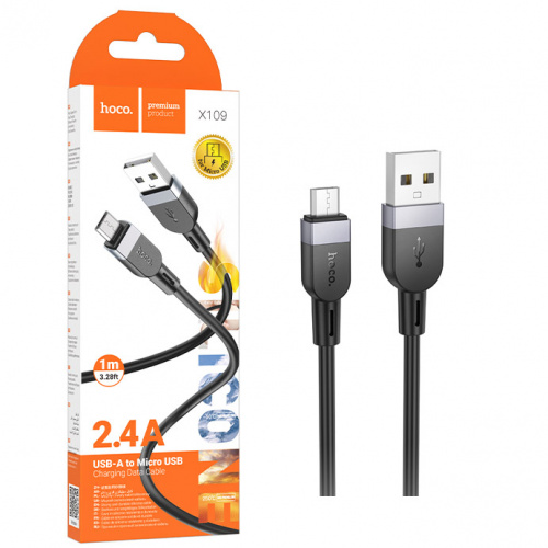 Кабель Hoco X109 (USB to Micro) (1m) Energy silicone charging (Black) (31)