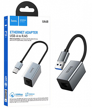 Переходник Hoco UA48  USB 100Mbps network converter (Metal Gray) (22)