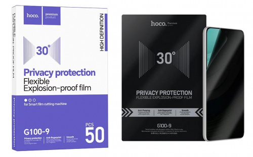 Плёнка гидрогелевая Hoco G100-9 (1PCS) антишпион матовая (Transparent Black)