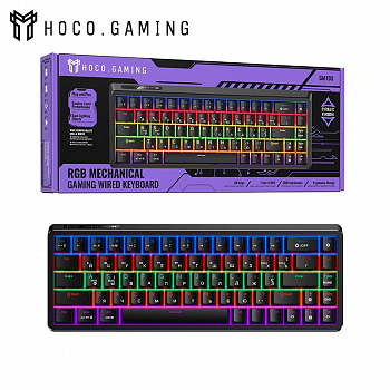 Клавиатура Hoco GM703 Rico RGB mechanical gaming keyboard(Cyrillic version) (Black) (20)