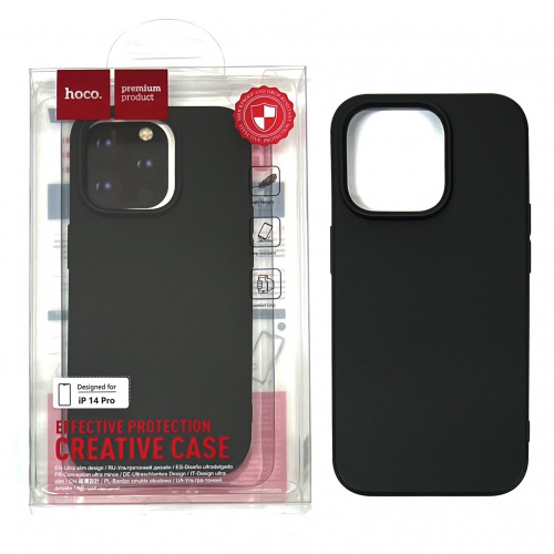 Силиконовый чехол для iPhone 14 Pro MAX Hoco Light series TPU cace (Transparent Black)