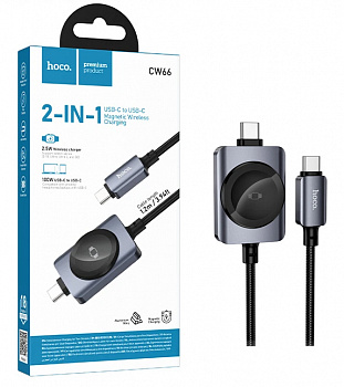 Кабель Hoco CW66 PD100W+iWatch 2-in-1 charging cable (Black) (22)