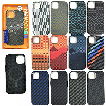 Задняя накладка для iPhone 15 Magnetic карбон в ассортименте