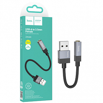 Кабель AUX 3,5 на USB Hoco UPA32D (15cm) Clever audio converter (Black) (31)