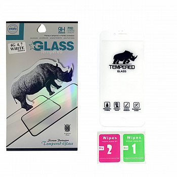 Защитное стекло для iPhone 6/ 6S (4.7) White Носорог