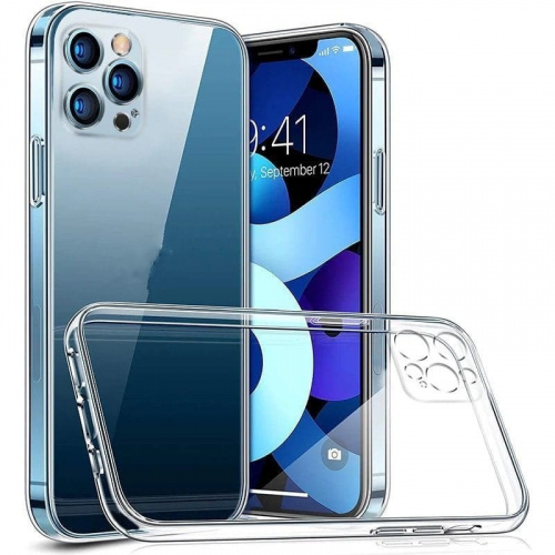 Силиконовый чехол для iPhone 12 Pro MAX (6.7) прозрачный с закрытой камерой
